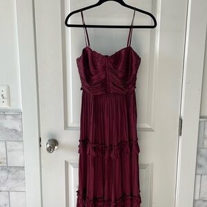 Marroon, ankle length formal dress by Aqua